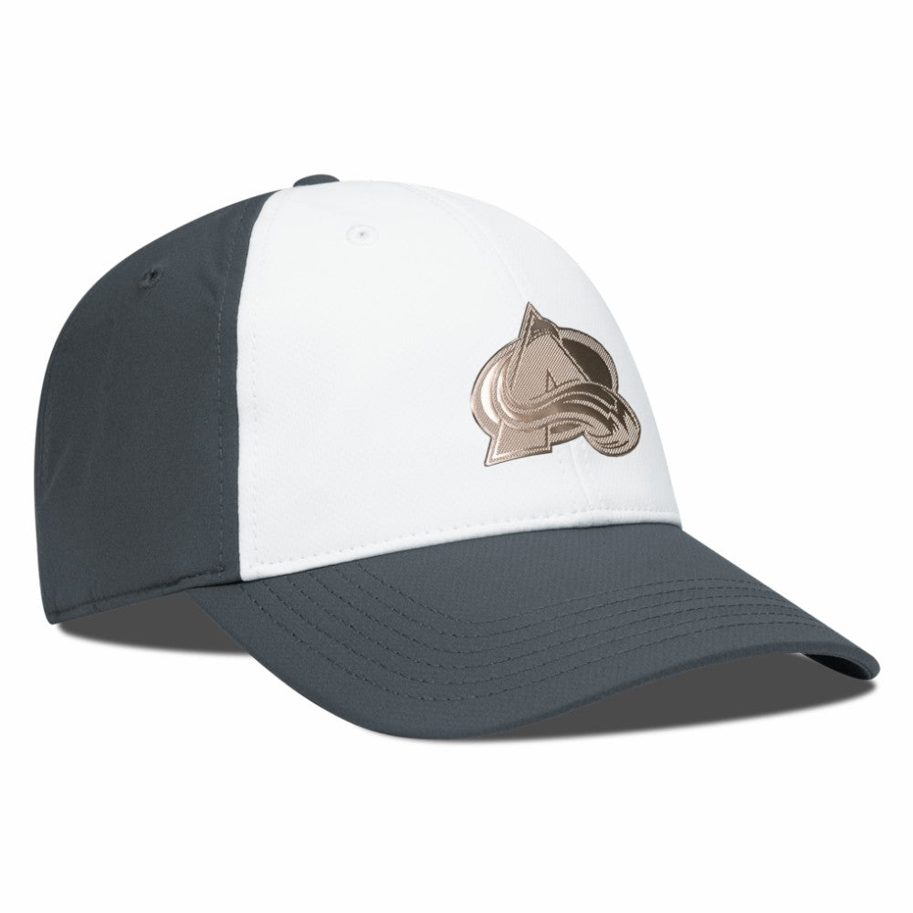 NHL White/Charcoal Colorado Avalanche Levelwear Endure Copper Insignia Adjustable Hat