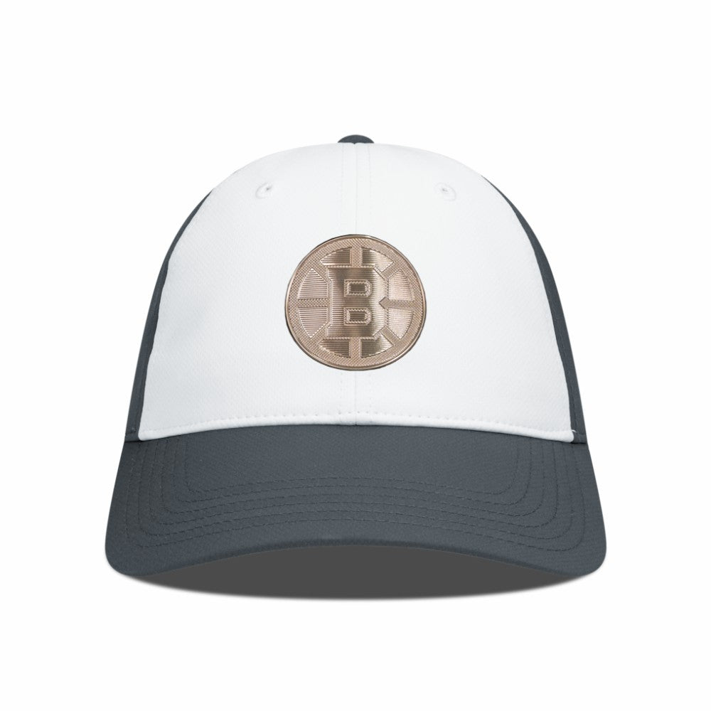 NHL White/Charcoal Boston Bruins Levelwear Endure Copper Insignia Adjustable Hat