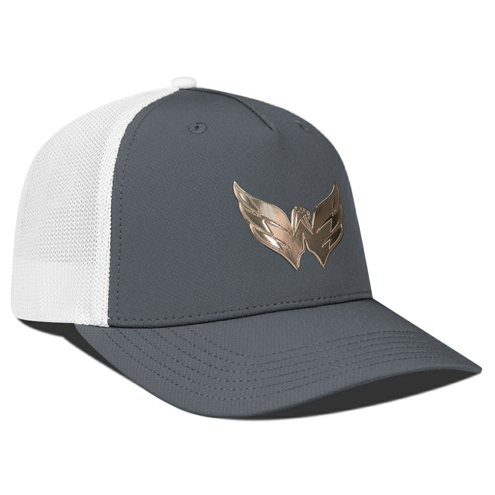 NHL Charcoal/White Washington Capitals Levelwear Signal Copper Insignia Trucker Adjustable Hat