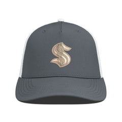 NHL Charcoal/White Seattle Kraken Levelwear Signal Copper Insignia Trucker Adjustable Hat