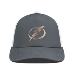 NHL Charcoal/White Tampa Bay Lightning Levelwear Signal Copper Insignia Trucker Adjustable Hat