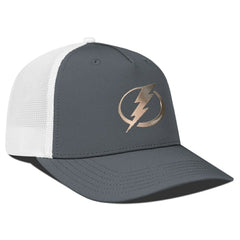 NHL Charcoal/White Tampa Bay Lightning Levelwear Signal Copper Insignia Trucker Adjustable Hat