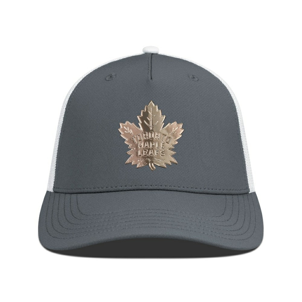 NHL Charcoal/White Toronto Maple Leafs Levelwear Signal Copper Insignia Trucker Adjustable Hat