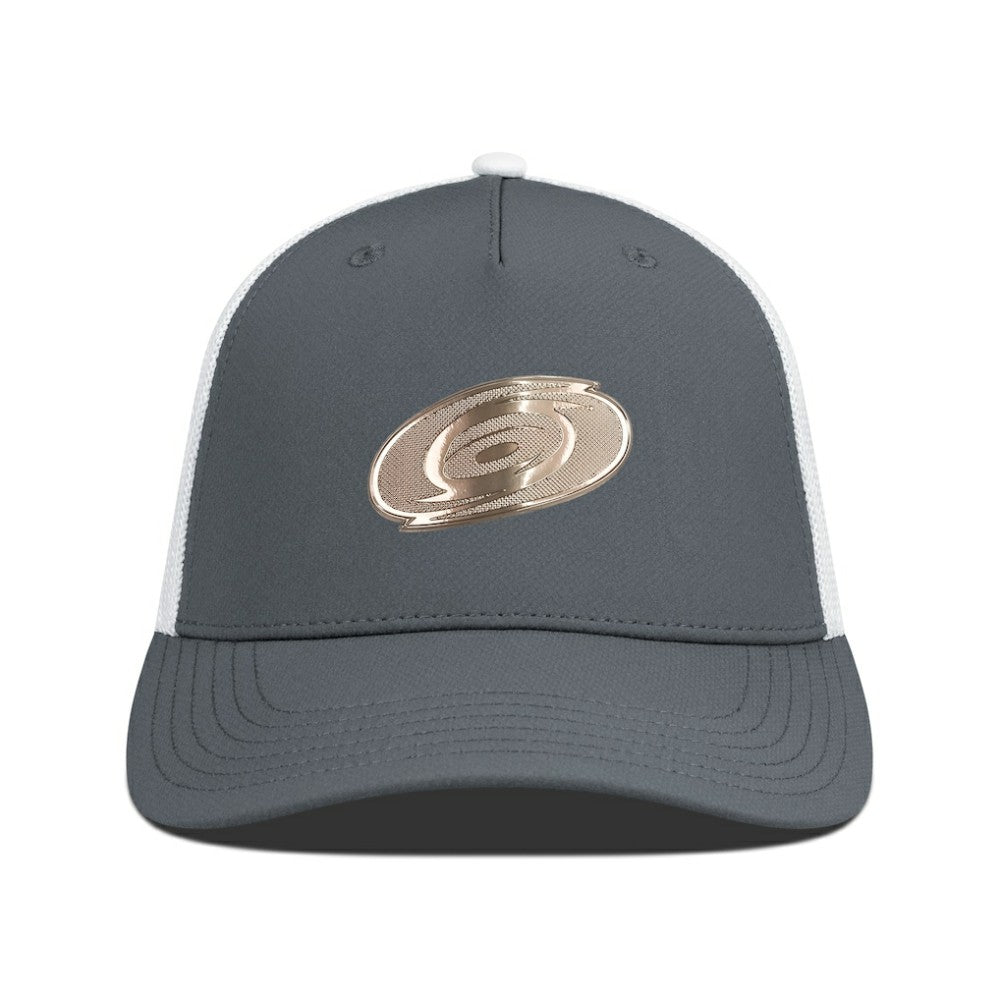 NHL Charcoal/White Carolina Hurricanes Levelwear Signal Copper Insignia Trucker Adjustable Hat