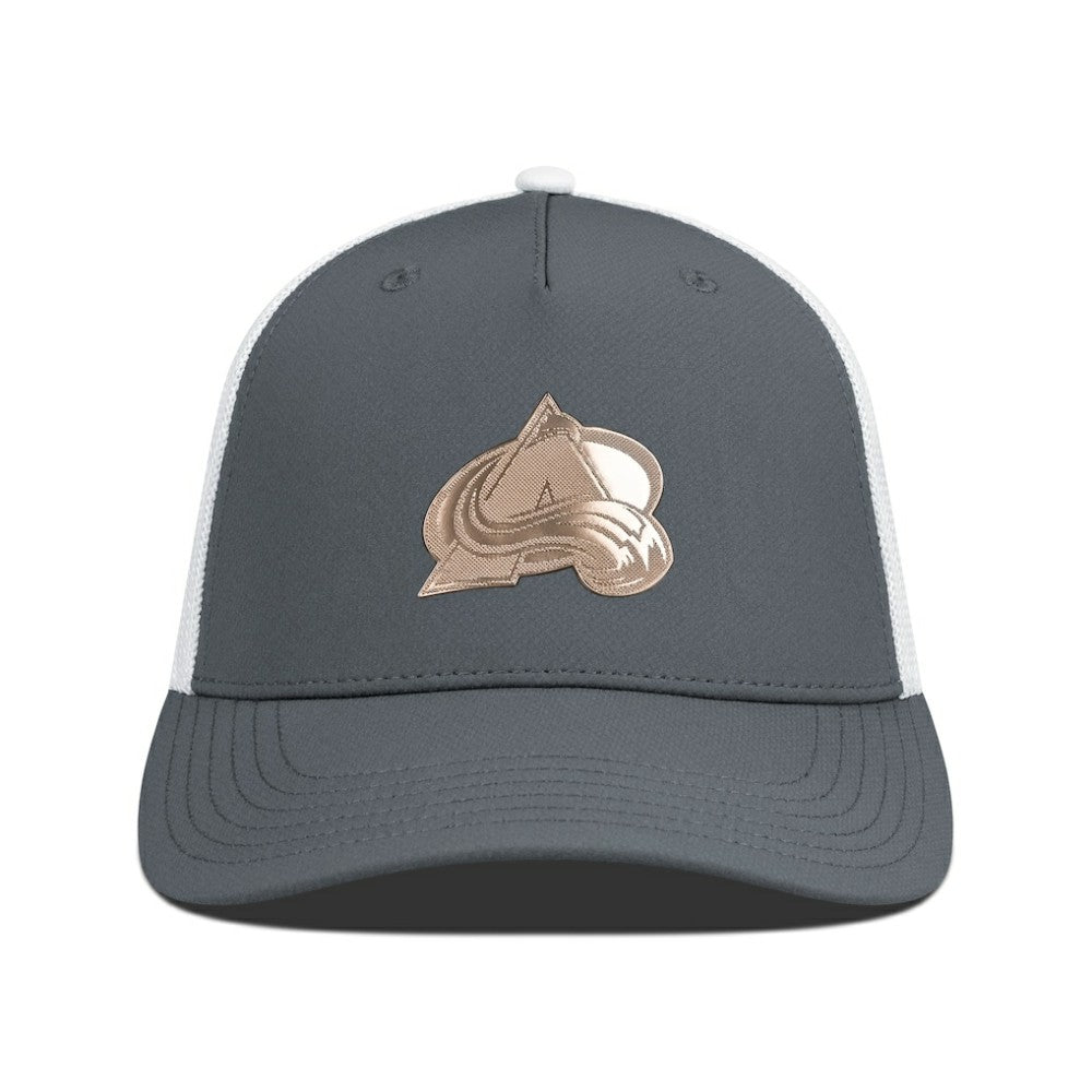 NHL Charcoal/White Colorado Avalanche Levelwear Signal Copper Insignia Trucker Adjustable Hat