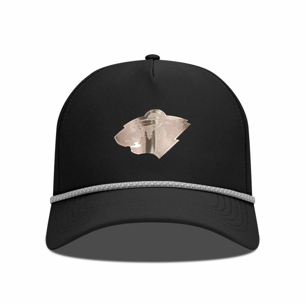 NHL Black Minnesota Wild Levelwear Gordon Copper Insignia Vented Adjustable Hat
