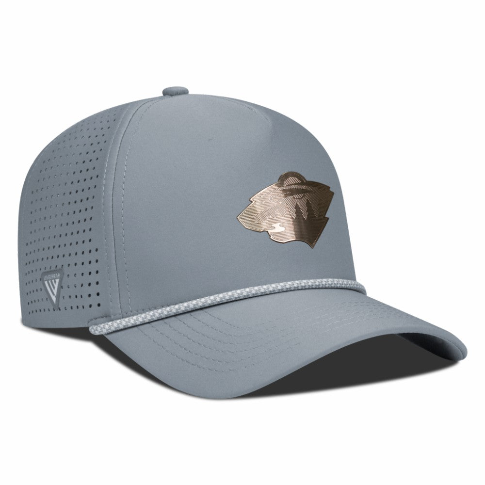 NHL Gray Minnesota Wild Levelwear Gordon Copper Insignia Vented Adjustable Hat