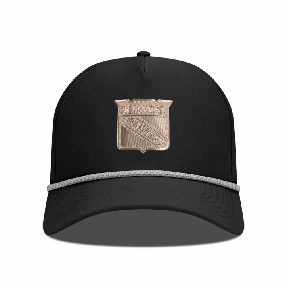 NHL Black New York Rangers Levelwear Gordon Copper Insignia Vented Adjustable Hat