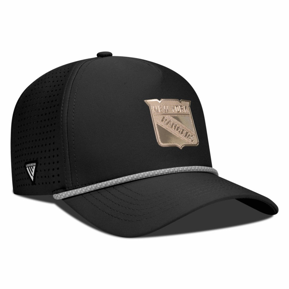 NHL Black New York Rangers Levelwear Gordon Copper Insignia Vented Adjustable Hat