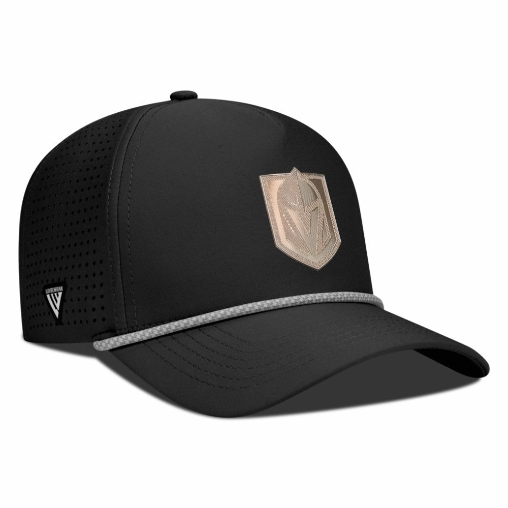 NHL Black Vegas Golden Knights Levelwear Gordon Copper Insignia Vented Adjustable Hat