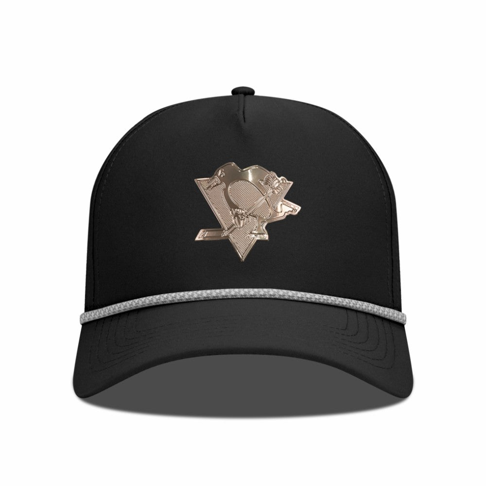 NHL Black Pittsburgh Penguins Levelwear Gordon Copper Insignia Vented Adjustable Hat