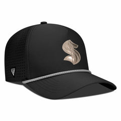 NHL Black Seattle Kraken Levelwear Gordon Copper Insignia Vented Adjustable Hat