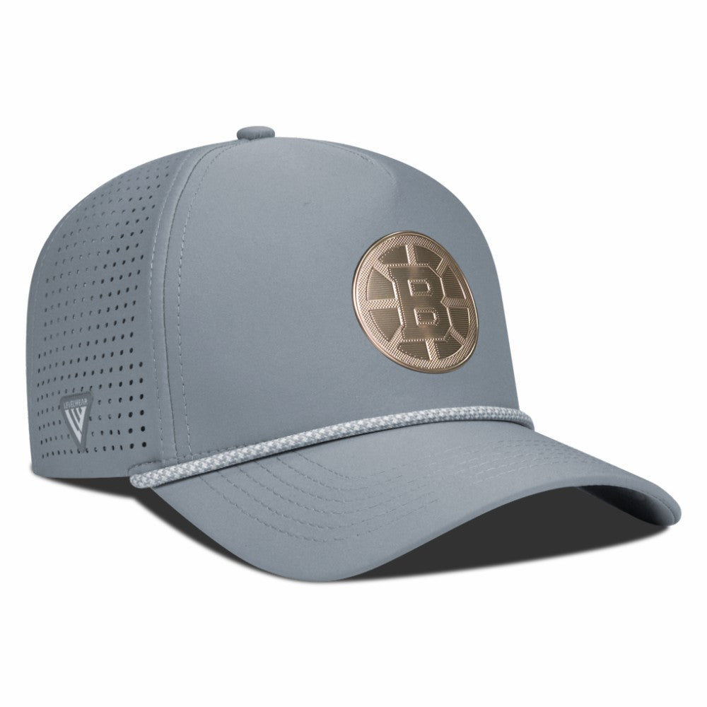NHL Gray Boston Bruins Levelwear Gordon Copper Insignia Vented Adjustable Hat