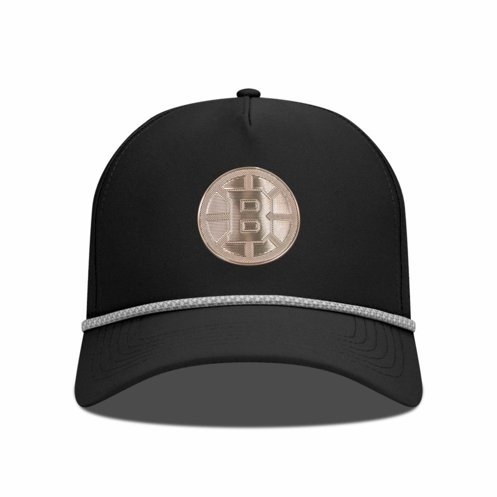 NHL Black Boston Bruins Levelwear Gordon Copper Insignia Vented Adjustable Hat