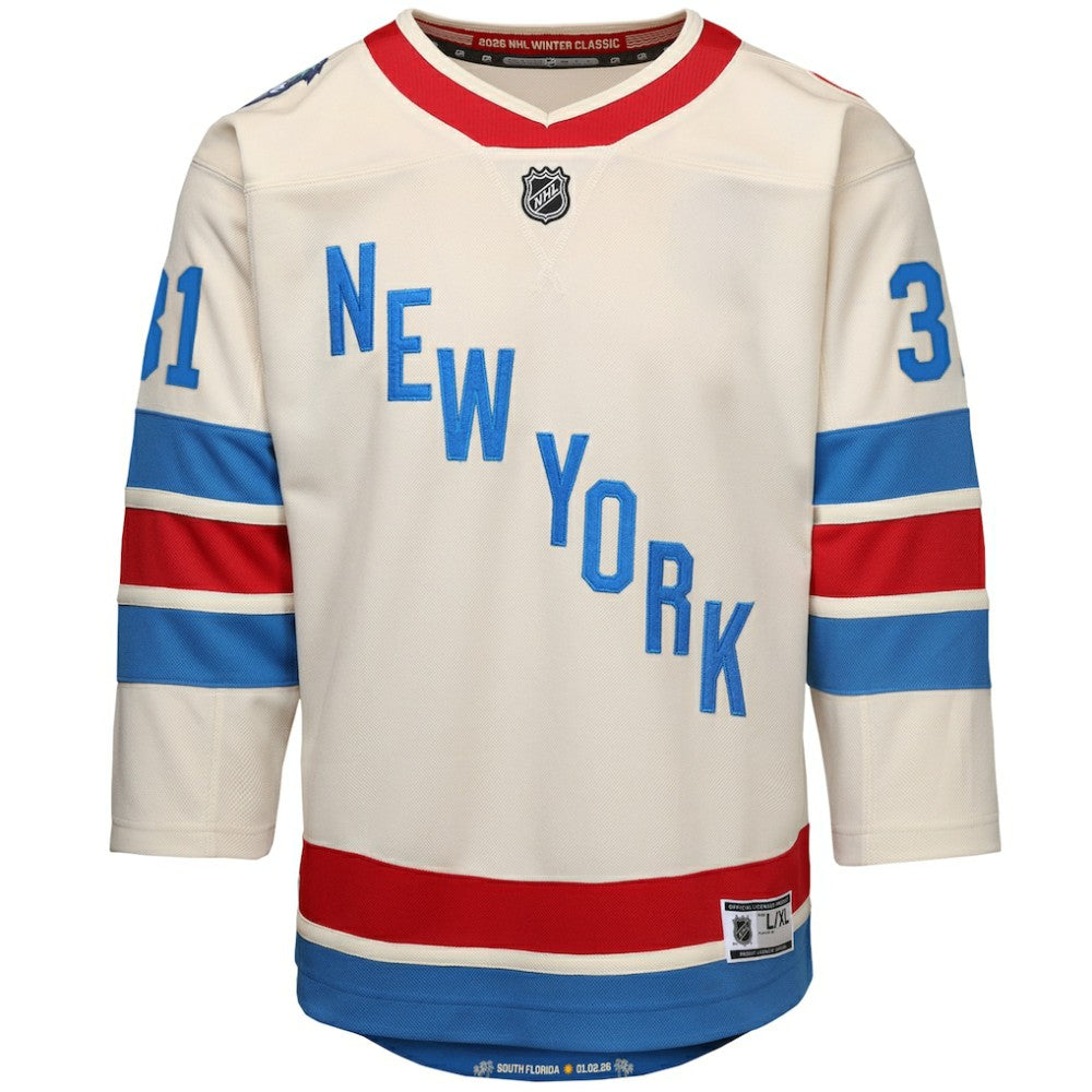NHL White Igor Shesterkin New York Rangers Outerstuff Youth 2026 NHL Winter Classic Premier Jersey