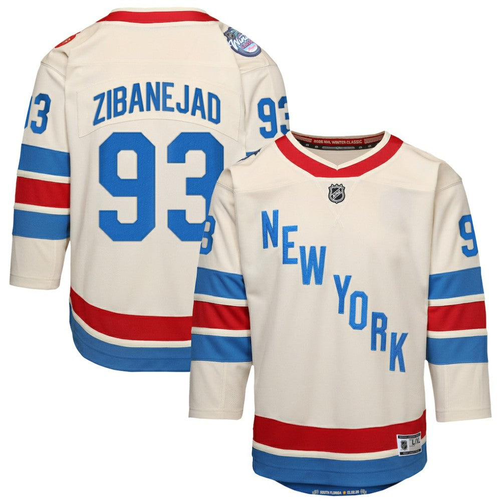 NHL White Mika Zibanejad New York Rangers Outerstuff Youth 2026 NHL Winter Classic Premier Jersey