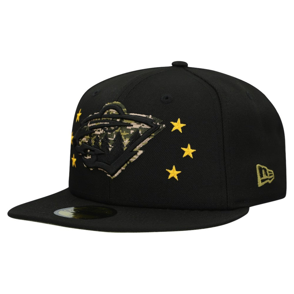 NHL Black Minnesota Wild New Era Military Appreciation Digital Camo Stars 59FIFTY Fitted Hat