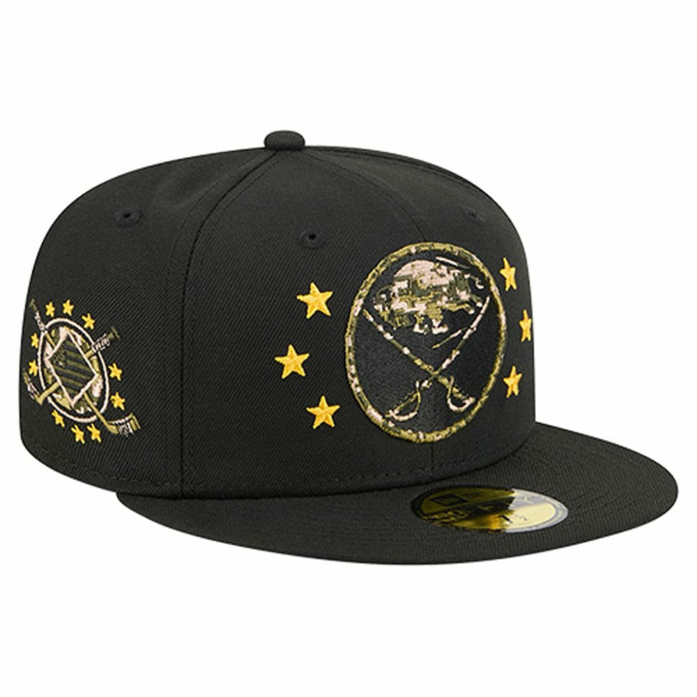 NHL Black Buffalo Sabres New Era Military Appreciation Digital Camo Stars 59FIFTY Fitted Hat