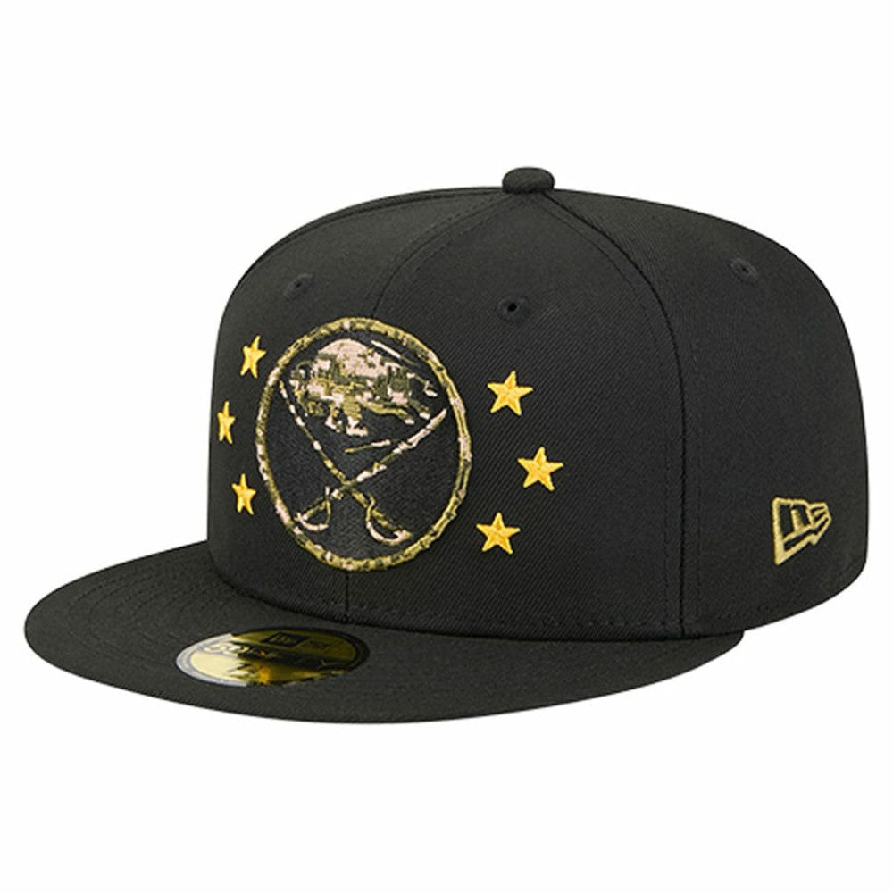 NHL Black Buffalo Sabres New Era Military Appreciation Digital Camo Stars 59FIFTY Fitted Hat