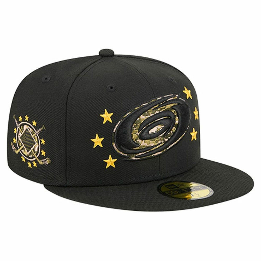 NHL Black Carolina Hurricanes New Era Military Appreciation Digital Camo Stars 59FIFTY Fitted Hat