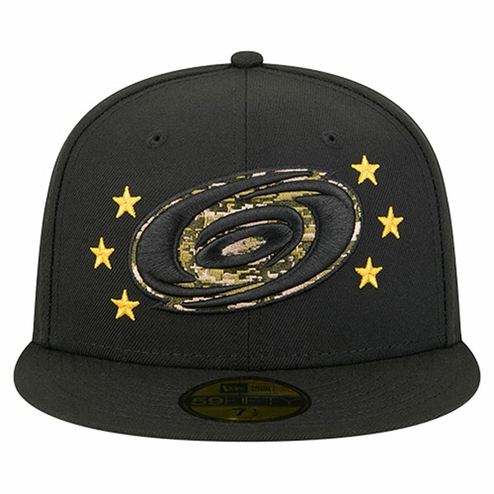 NHL Black Carolina Hurricanes New Era Military Appreciation Digital Camo Stars 59FIFTY Fitted Hat