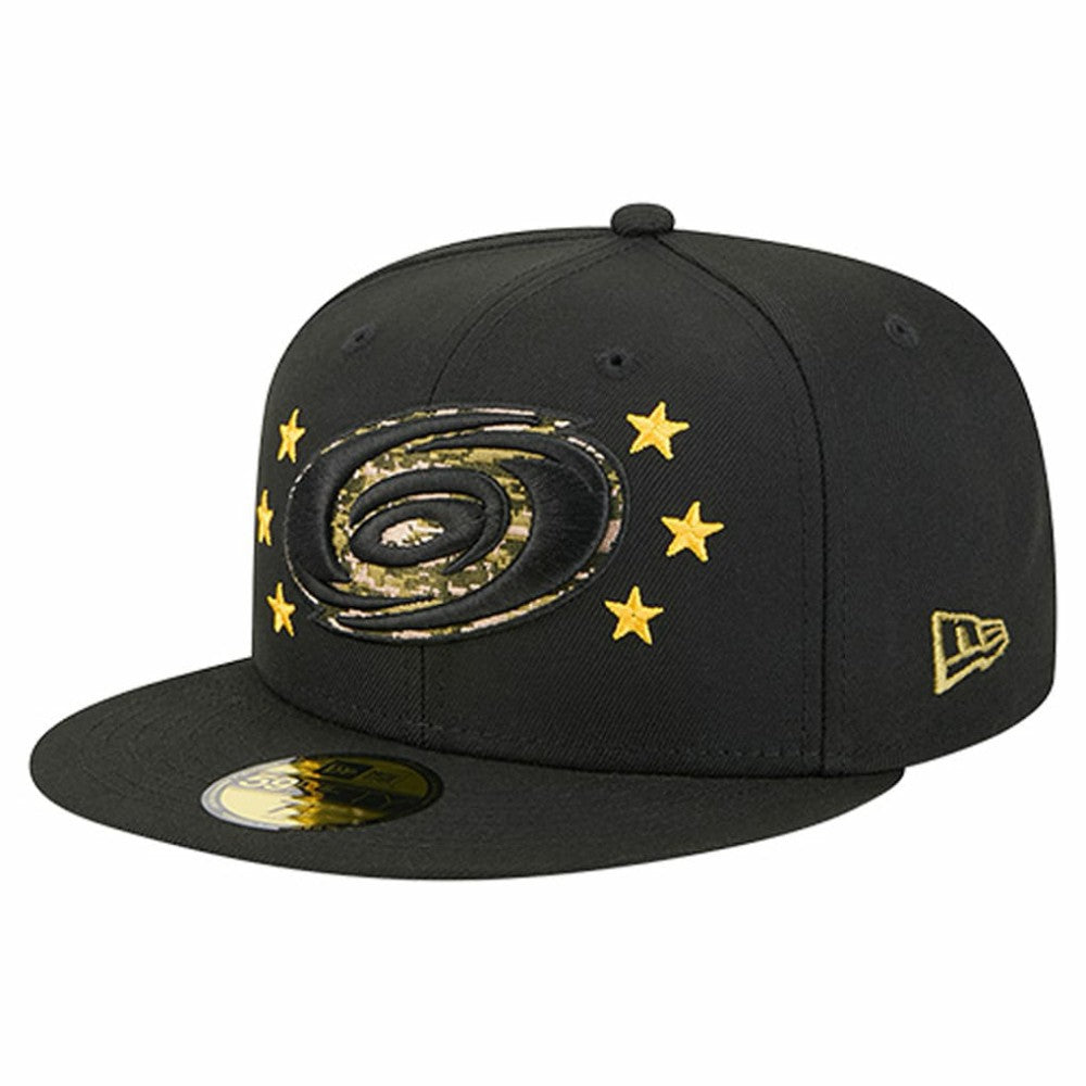 NHL Black Carolina Hurricanes New Era Military Appreciation Digital Camo Stars 59FIFTY Fitted Hat