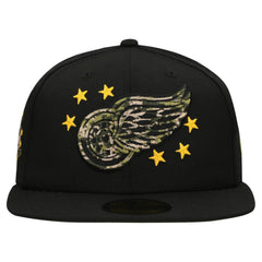 NHL Black Detroit Red Wings New Era Military Appreciation Digital Camo Stars 59FIFTY Fitted Hat