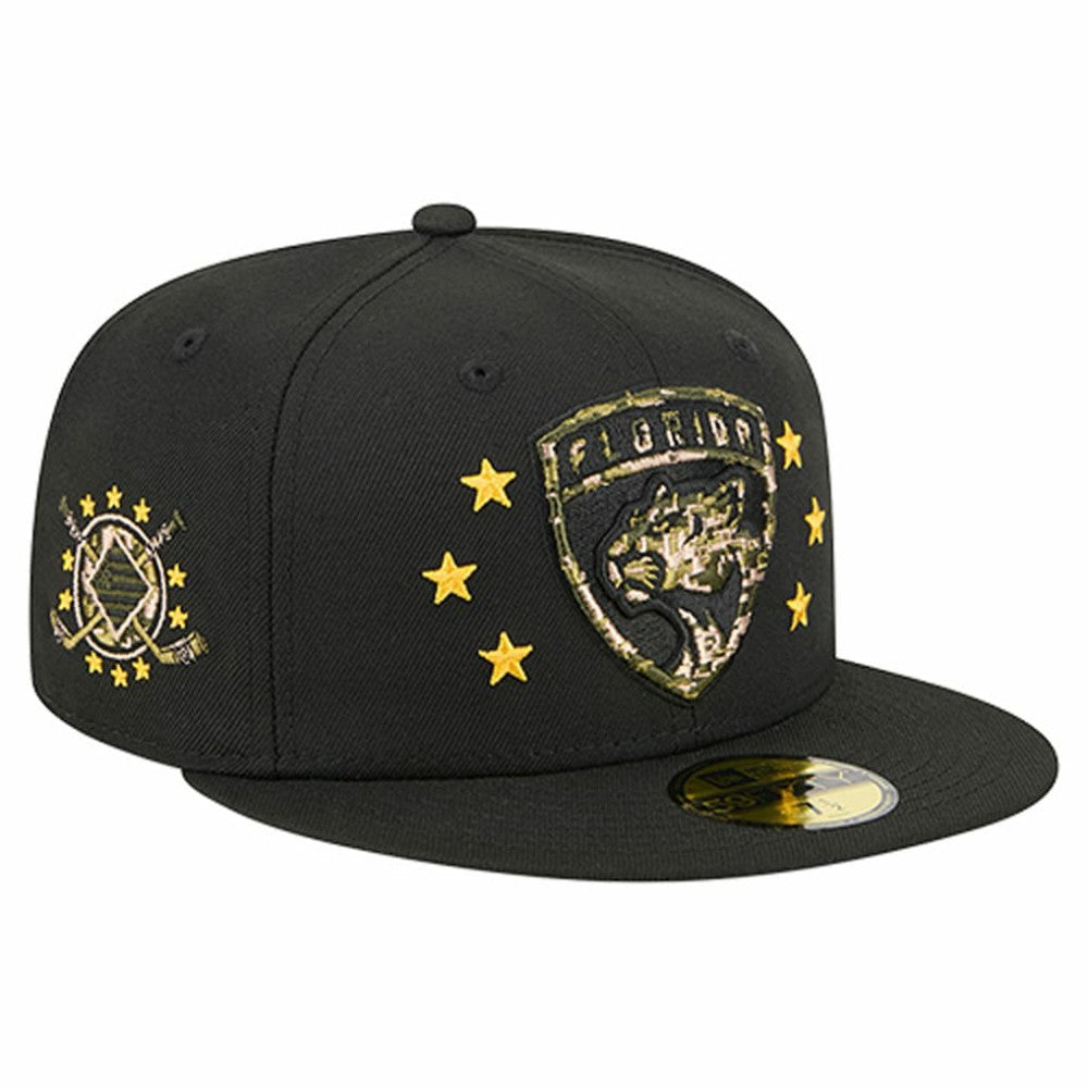 NHL Black Florida Panthers New Era Military Appreciation Digital Camo Stars 59FIFTY Fitted Hat