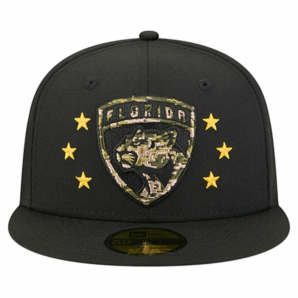 NHL Black Florida Panthers New Era Military Appreciation Digital Camo Stars 59FIFTY Fitted Hat
