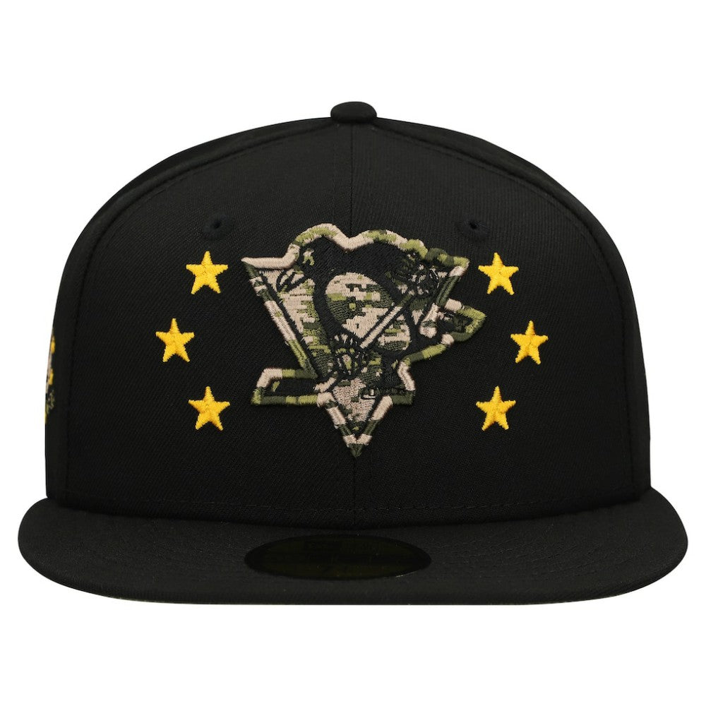 NHL Black Pittsburgh Penguins New Era Military Appreciation Digital Camo Stars 59FIFTY Fitted Hat