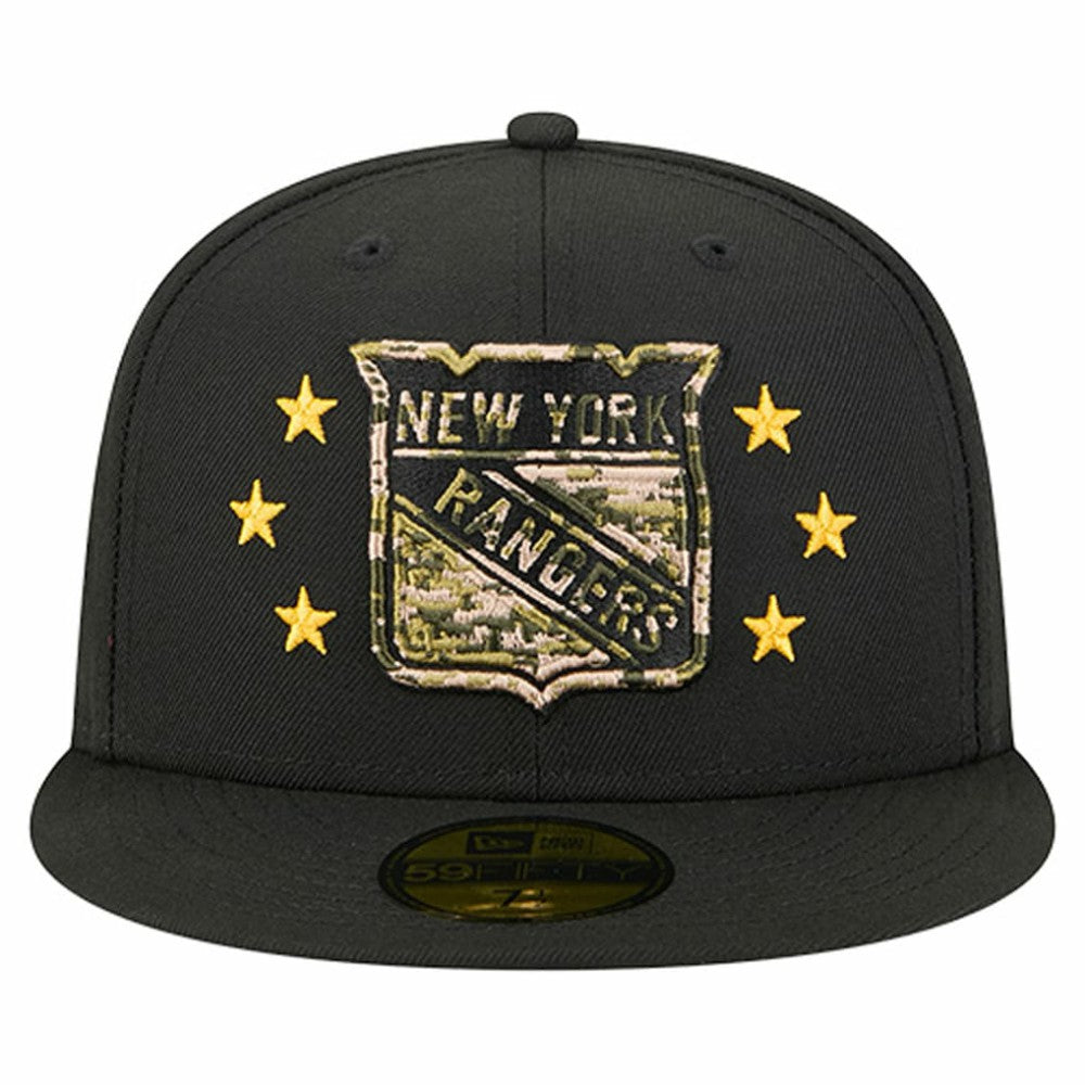NHL Black New York Rangers New Era Military Appreciation Digital Camo Stars 59FIFTY Fitted Hat