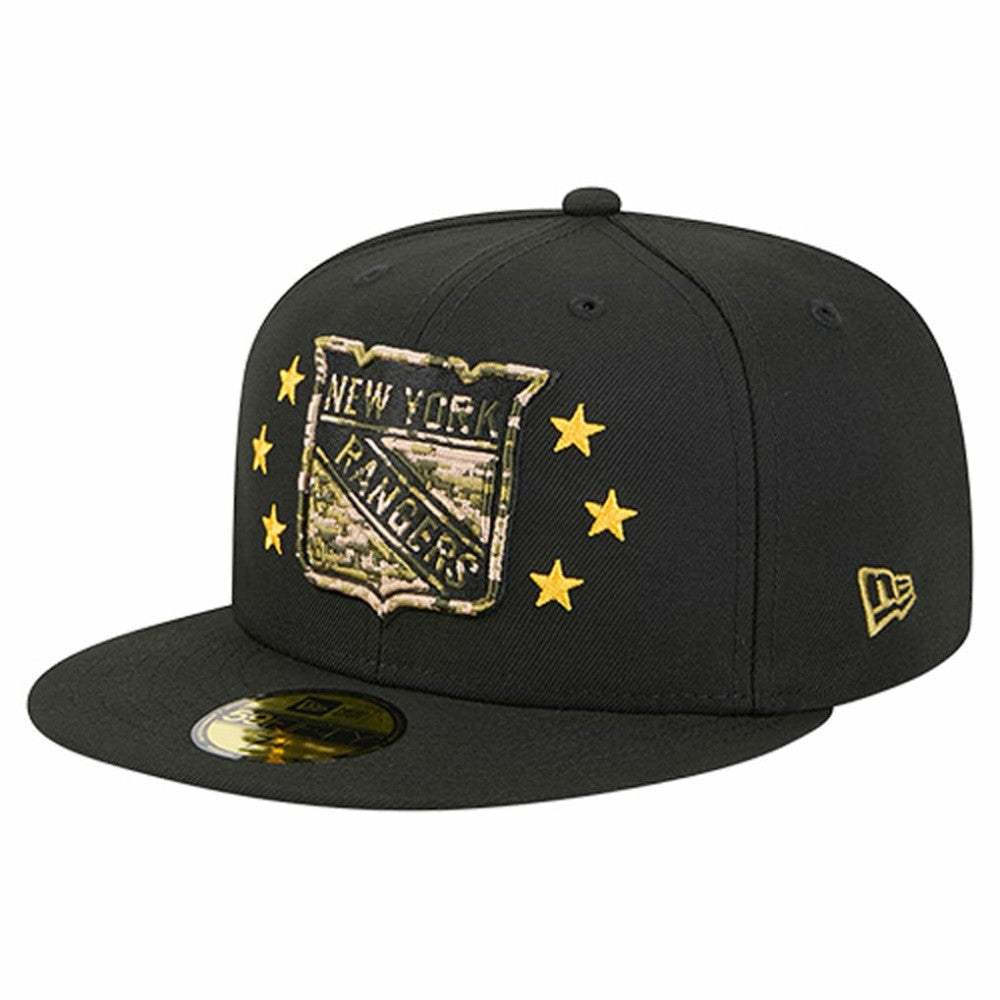 NHL Black New York Rangers New Era Military Appreciation Digital Camo Stars 59FIFTY Fitted Hat