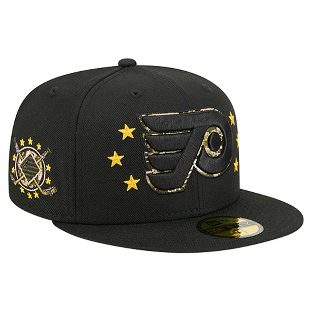NHL Black Philadelphia Flyers New Era Military Appreciation Digital Camo Stars 59FIFTY Fitted Hat