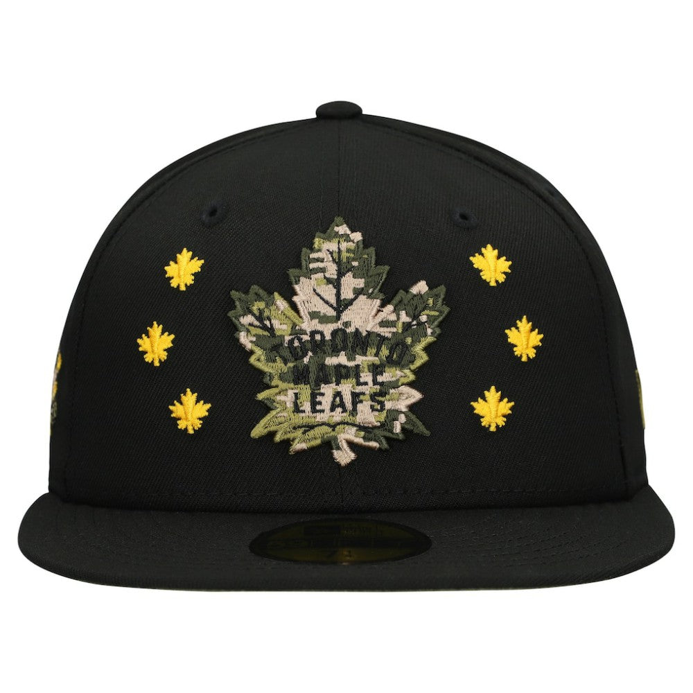 NHL Black Toronto Maple Leafs New Era Military Appreciation Digital Camo Stars 59FIFTY Fitted Hat