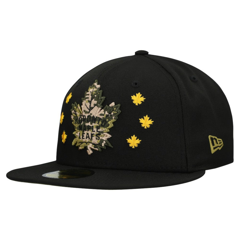 NHL Black Toronto Maple Leafs New Era Military Appreciation Digital Camo Stars 59FIFTY Fitted Hat