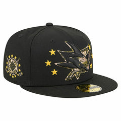 NHL Black San Jose Sharks New Era Military Appreciation Digital Camo Stars 59FIFTY Fitted Hat