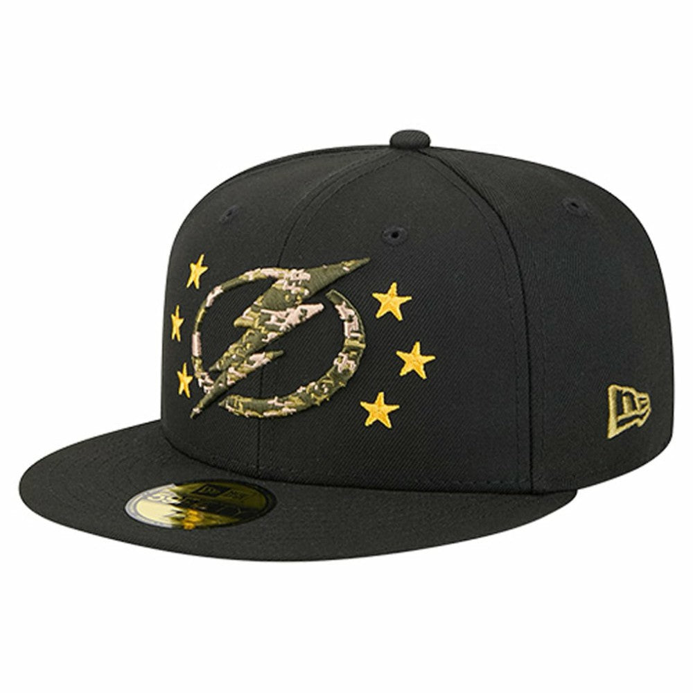 NHL Black Tampa Bay Lightning New Era Military Appreciation Digital Camo Stars 59FIFTY Fitted Hat