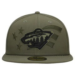 NHL Olive Minnesota Wild New Era Military Appreciation Flag 59FIFTY Fitted Hat