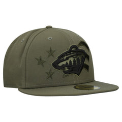 NHL Olive Minnesota Wild New Era Military Appreciation Flag 59FIFTY Fitted Hat