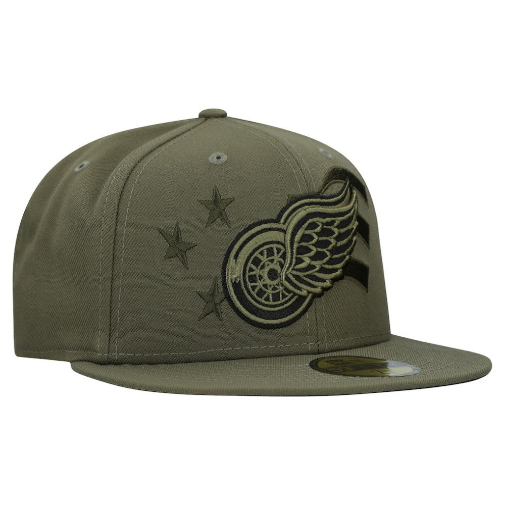 NHL Olive Detroit Red Wings New Era Military Appreciation Flag 59FIFTY Fitted Hat