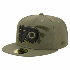 NHL Olive Philadelphia Flyers New Era Military Appreciation Flag 59FIFTY Fitted Hat