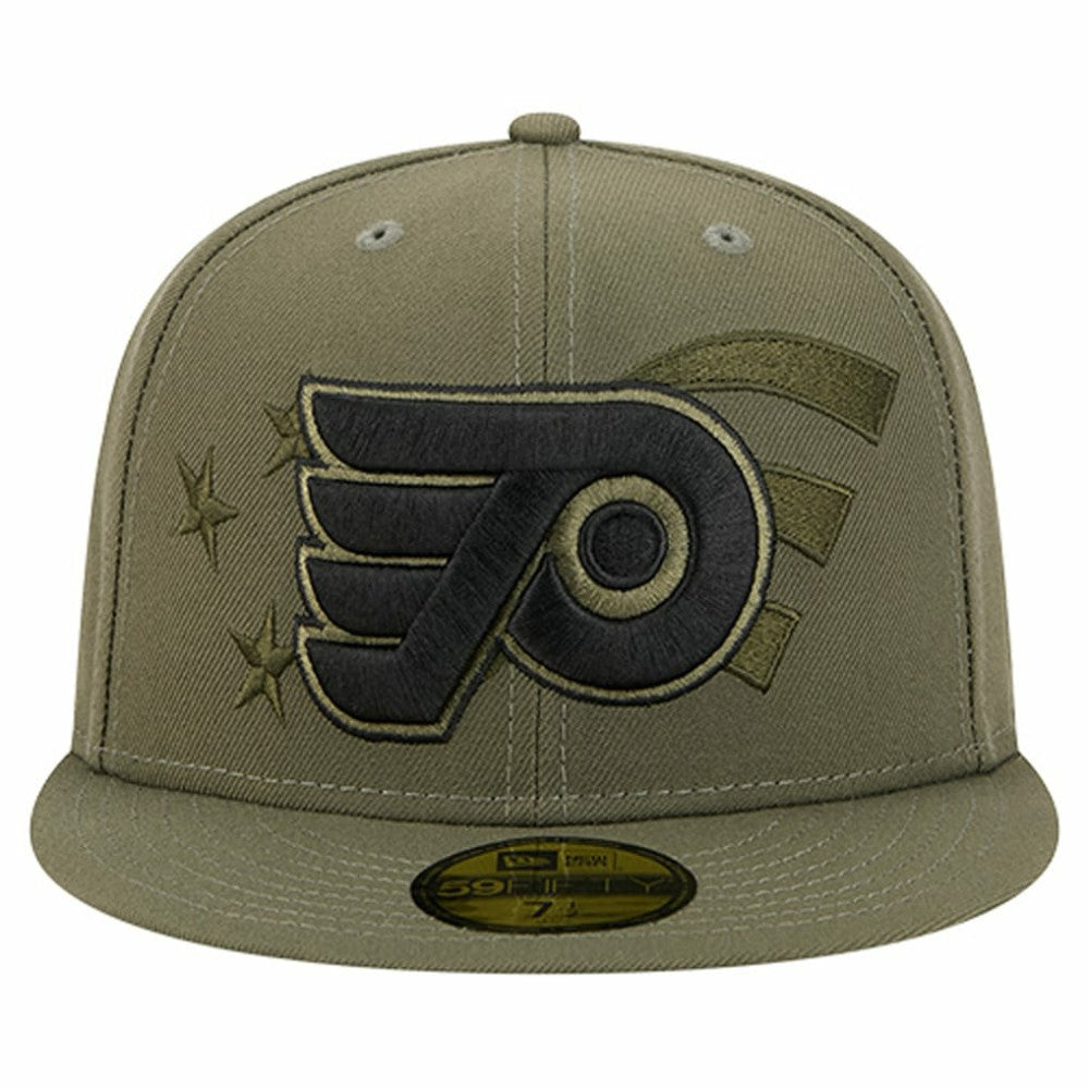 NHL Olive Philadelphia Flyers New Era Military Appreciation Flag 59FIFTY Fitted Hat