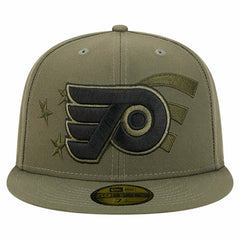 NHL Olive Philadelphia Flyers New Era Military Appreciation Flag 59FIFTY Fitted Hat