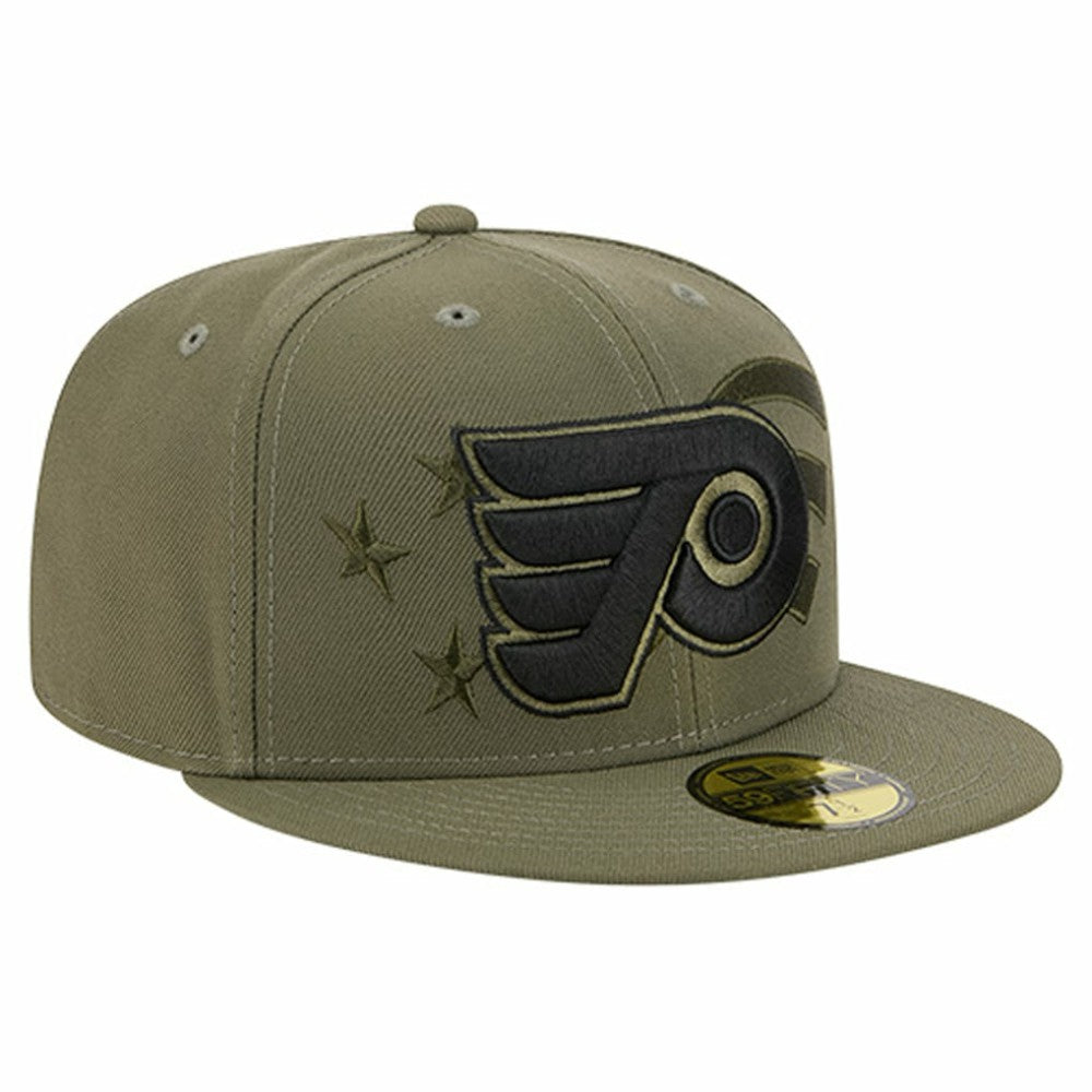 NHL Olive Philadelphia Flyers New Era Military Appreciation Flag 59FIFTY Fitted Hat