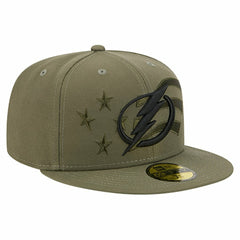 NHL Olive Tampa Bay Lightning New Era Military Appreciation Flag 59FIFTY Fitted Hat