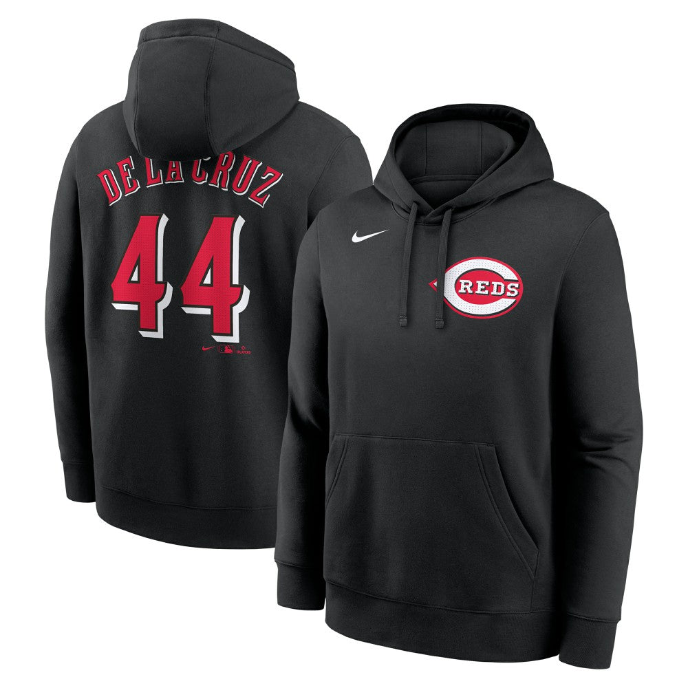 MLB Elly De La Cruz Cincinnati Reds Nike Player Name & Number Club Fleece Pullover Hoodie