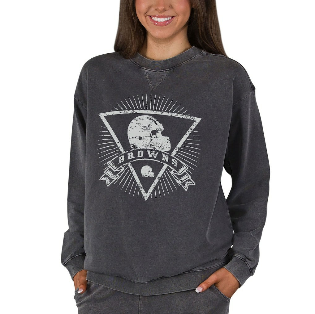 Concepts Sport Women's Boxy Mist French Terry Long Sleeve Top - Cleveland Browns