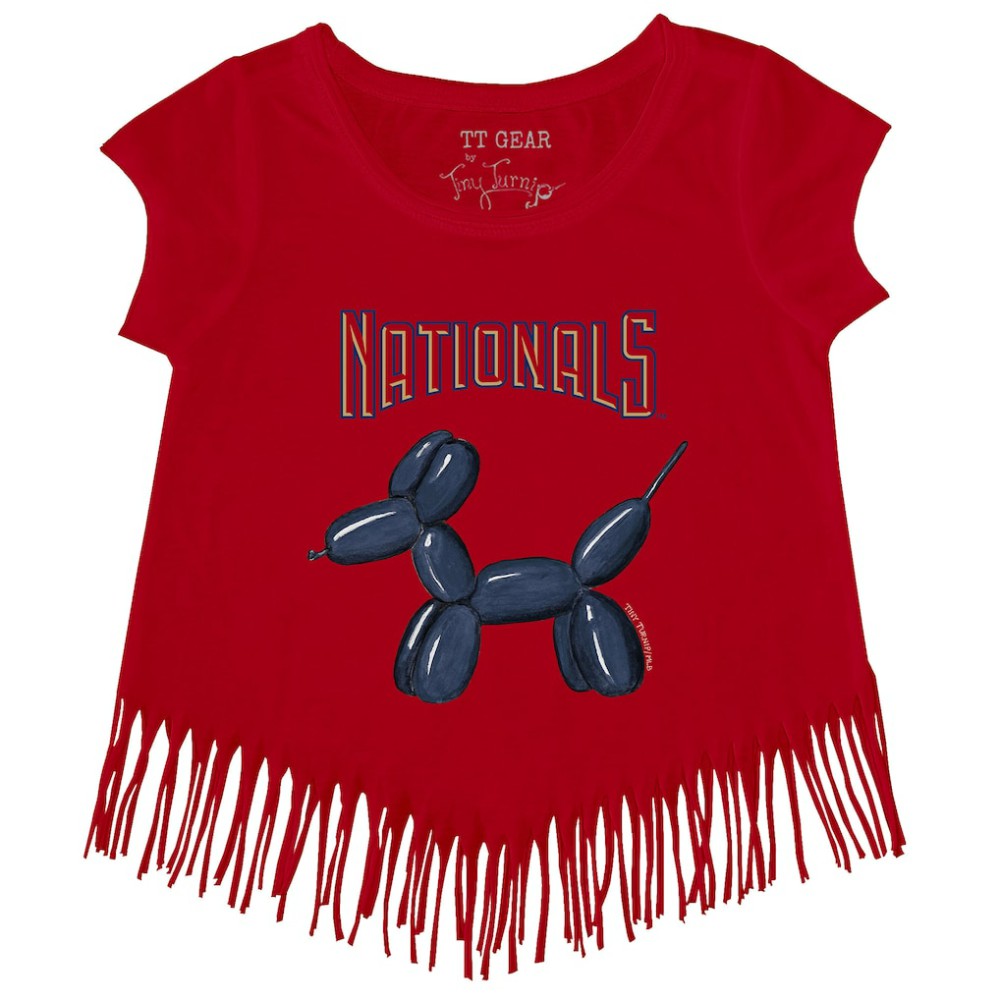 MLB Washington Nationals Tiny Turnip Girls Youth Balloon Dog Fringe T-Shirt
