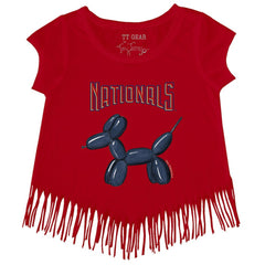 MLB Washington Nationals Tiny Turnip Girls Youth Balloon Dog Fringe T-Shirt