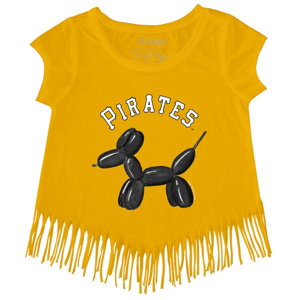 MLB Pittsburgh Pirates Tiny Turnip Girls Youth Balloon Dog Fringe T-Shirt
